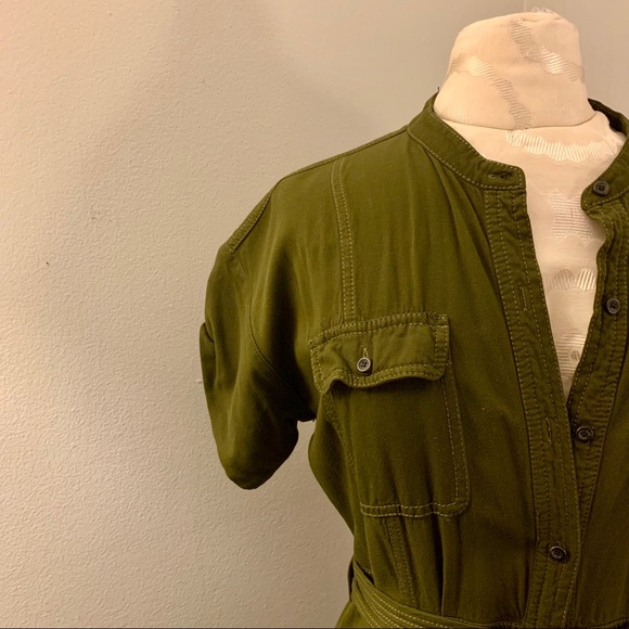 Sold Ann Taylor Loft MIDI-long  belted dress pockets - Picture 2 of 11